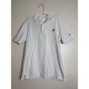 Masters Collection Boys White Pique Golf Polo Shirt Size Medium 8-10 Embroidered